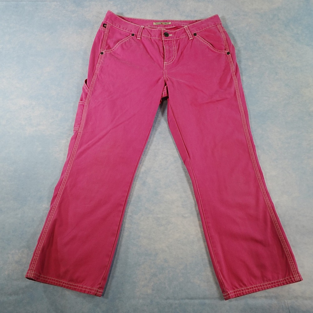 Polo Jeans Co Ralph Lauren Womens 8 Pink Carpenter Pants Cotton Utility Y2K